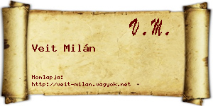 Veit Milán névjegykártya