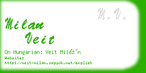 milan veit business card